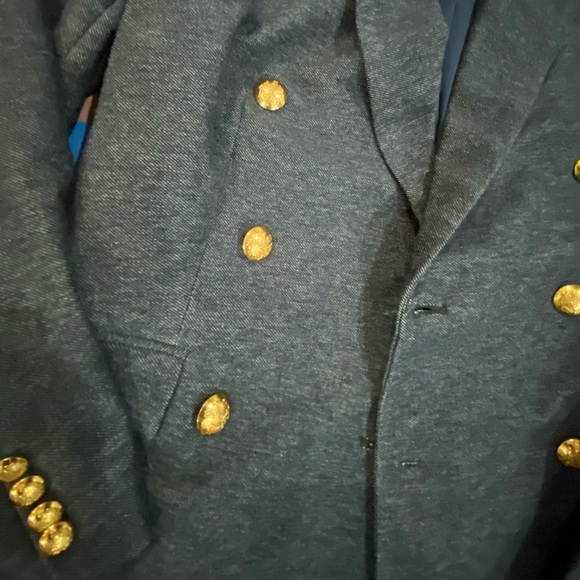 Lauren Ralph Lauren Denim Like Blazer Gold Buttons - Picture 5 of 8